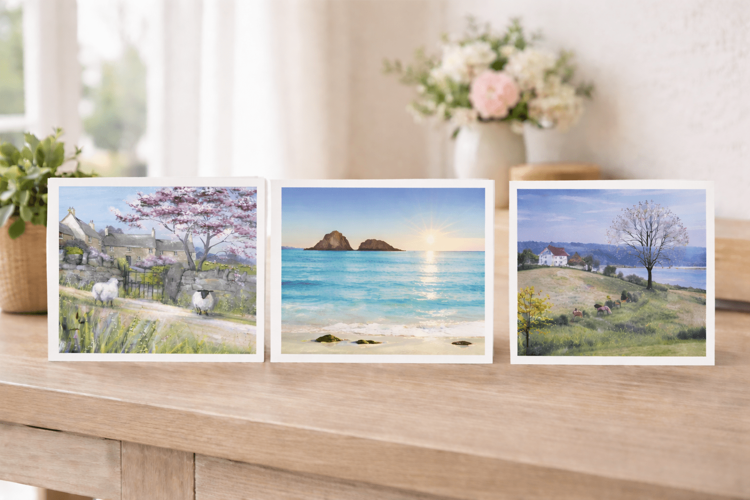 Beautiful British greeting cards on a mantelpiece